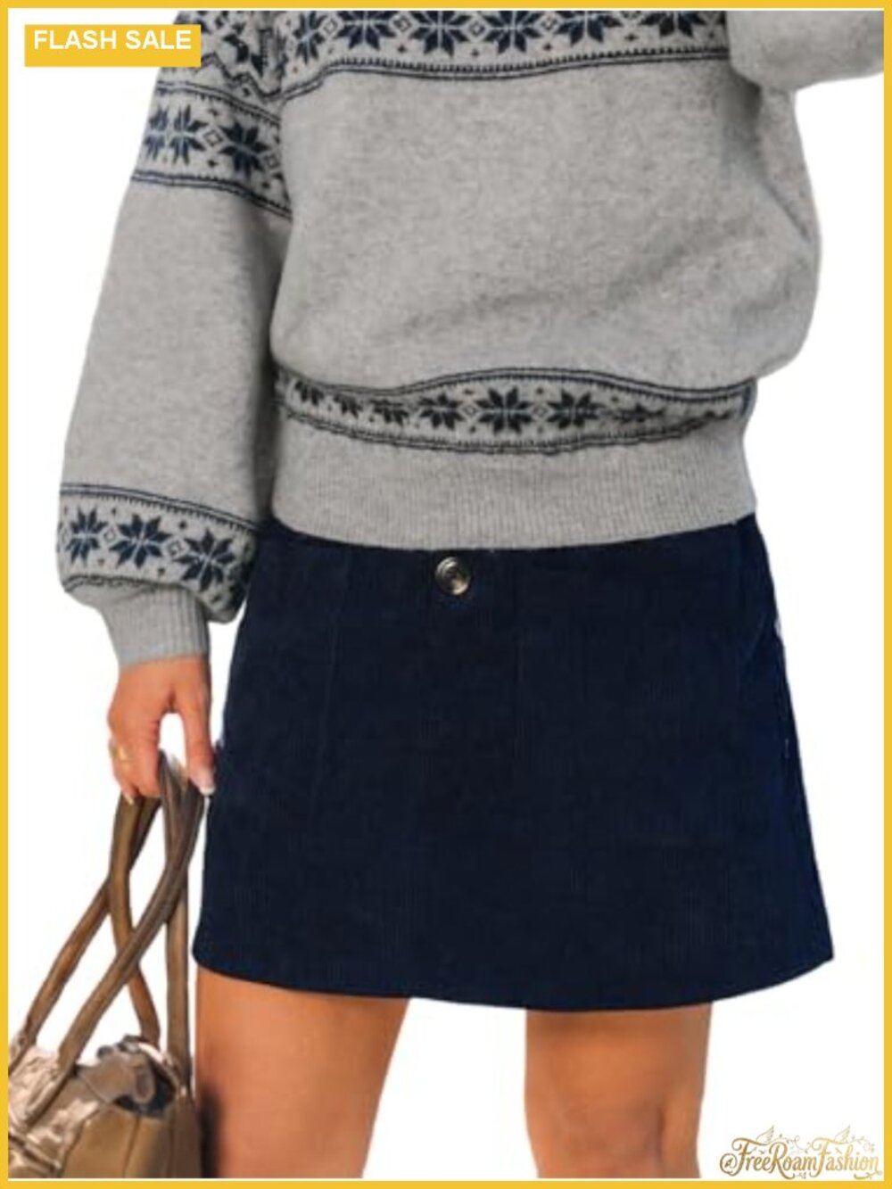 Corduroy Mini Skirt High Waist A-Line Winter Casual Fall Skirt